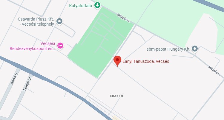 Térkép: Lanyi Tanuszoda, Vecsés helyszíne